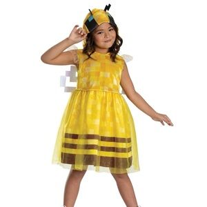 Minecraft Girls' Bee Costume Dress Yellow